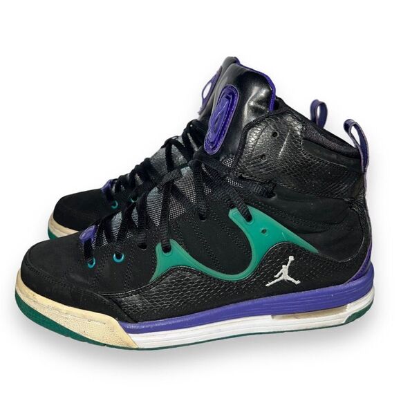 Air Jordan Flight TR 97 Black/Grape Purple/Aqua 428827-008 Youth 7 Women's 8.5 - Picture 2 of 11